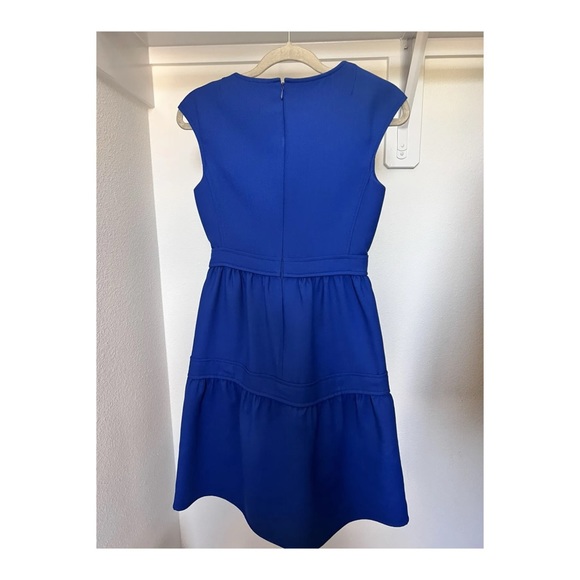 Tory Burch Blue Dahlia Dress Size 0/2 Flawless! Belted With Pockets - Picture 4 of 8